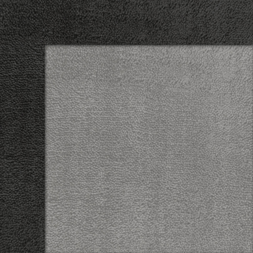 Bordered Wool Rug - Light Platinum Grey with Jet Black border